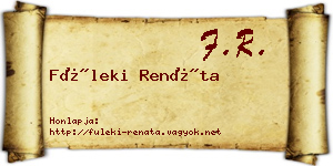 Füleki Renáta névjegykártya