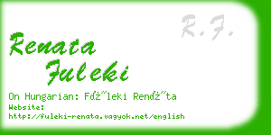 renata fuleki business card